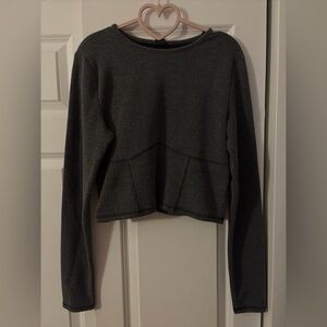 Wild Fable Gray Ribbed Long Sleeve Top
